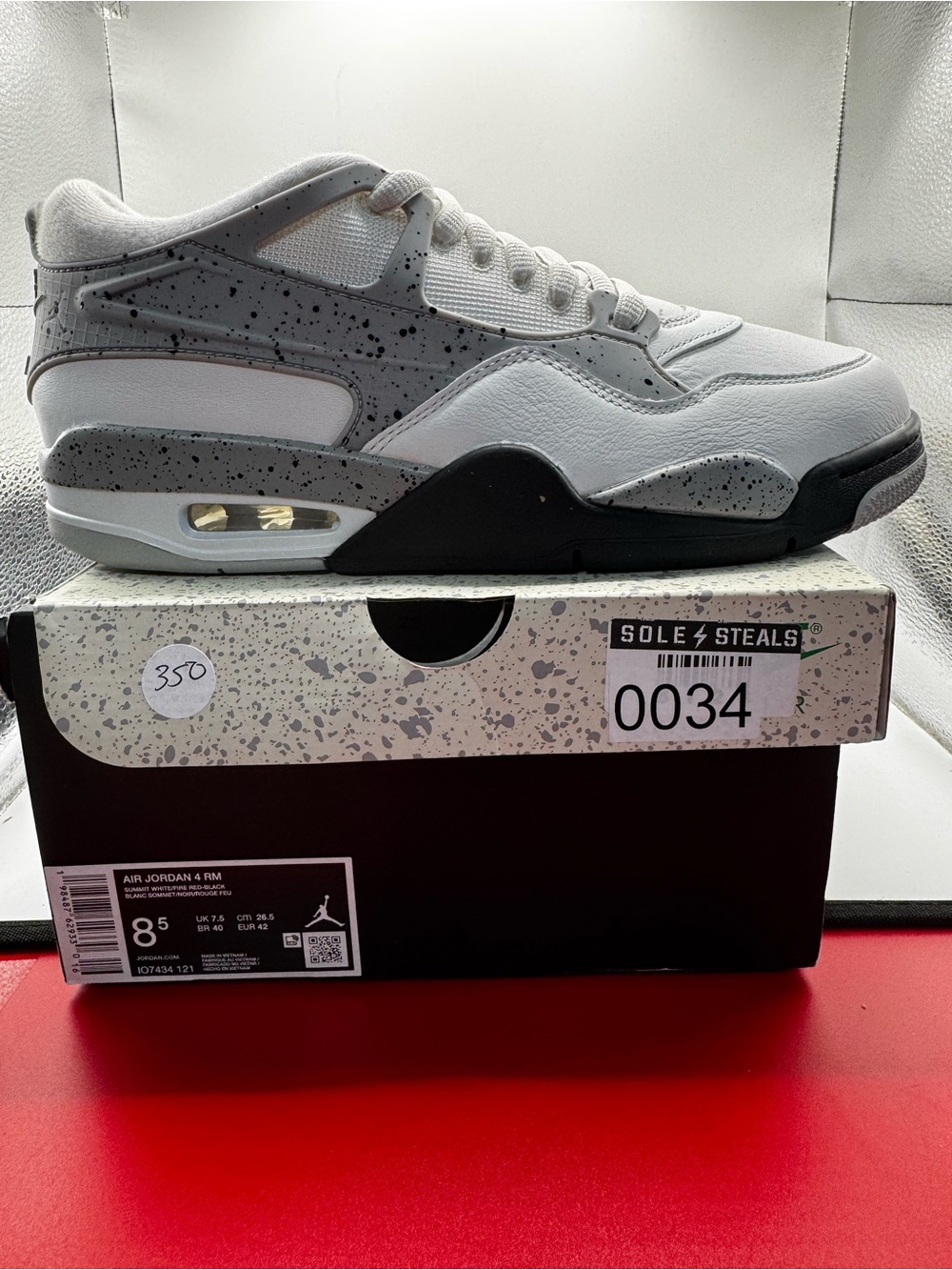 Air Jordan 4 Retro Low White/Grey Men’s Shoe